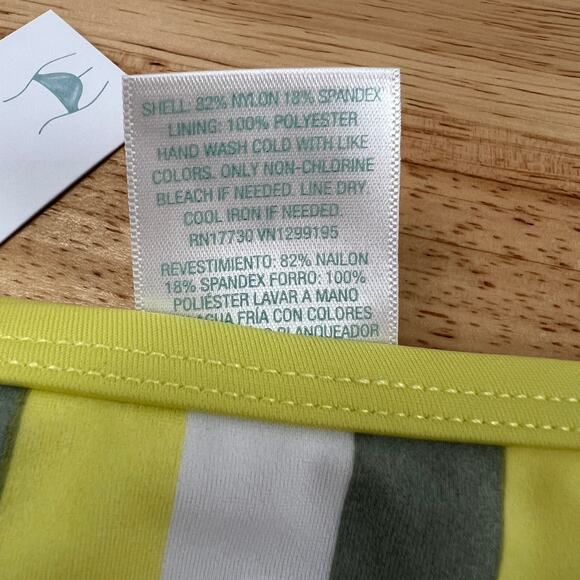 Kona Sol Women's Yellow Striped Hipster Bikini Bottom - Size 1X - NWT - Picture 6 of 6